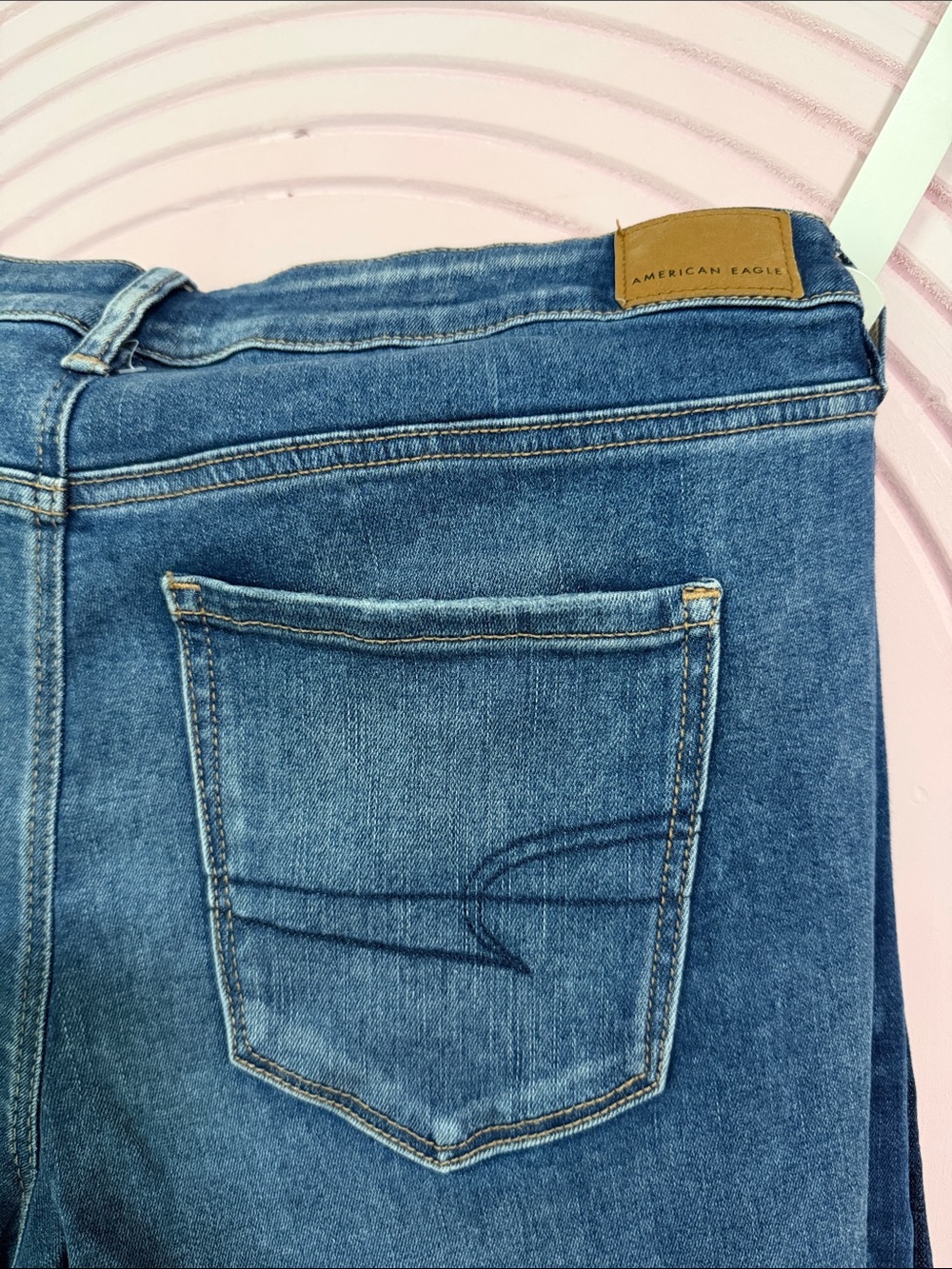 American Eagle Outfitters Blue Distressed Flare Jeans - Picture 10 of 11